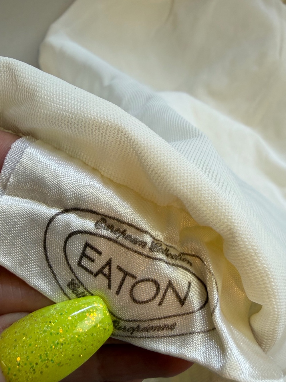 Vintage Eatons Standard Pillow Case Sham Set Acrylic Boho Cottagecore Off White - Picture 10 of 14